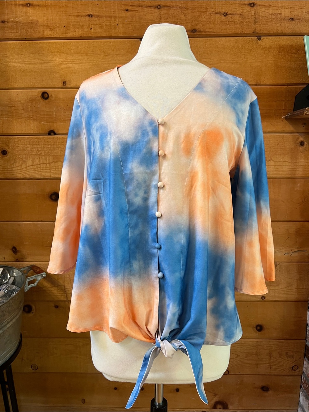 Women’s tie front button down blouse